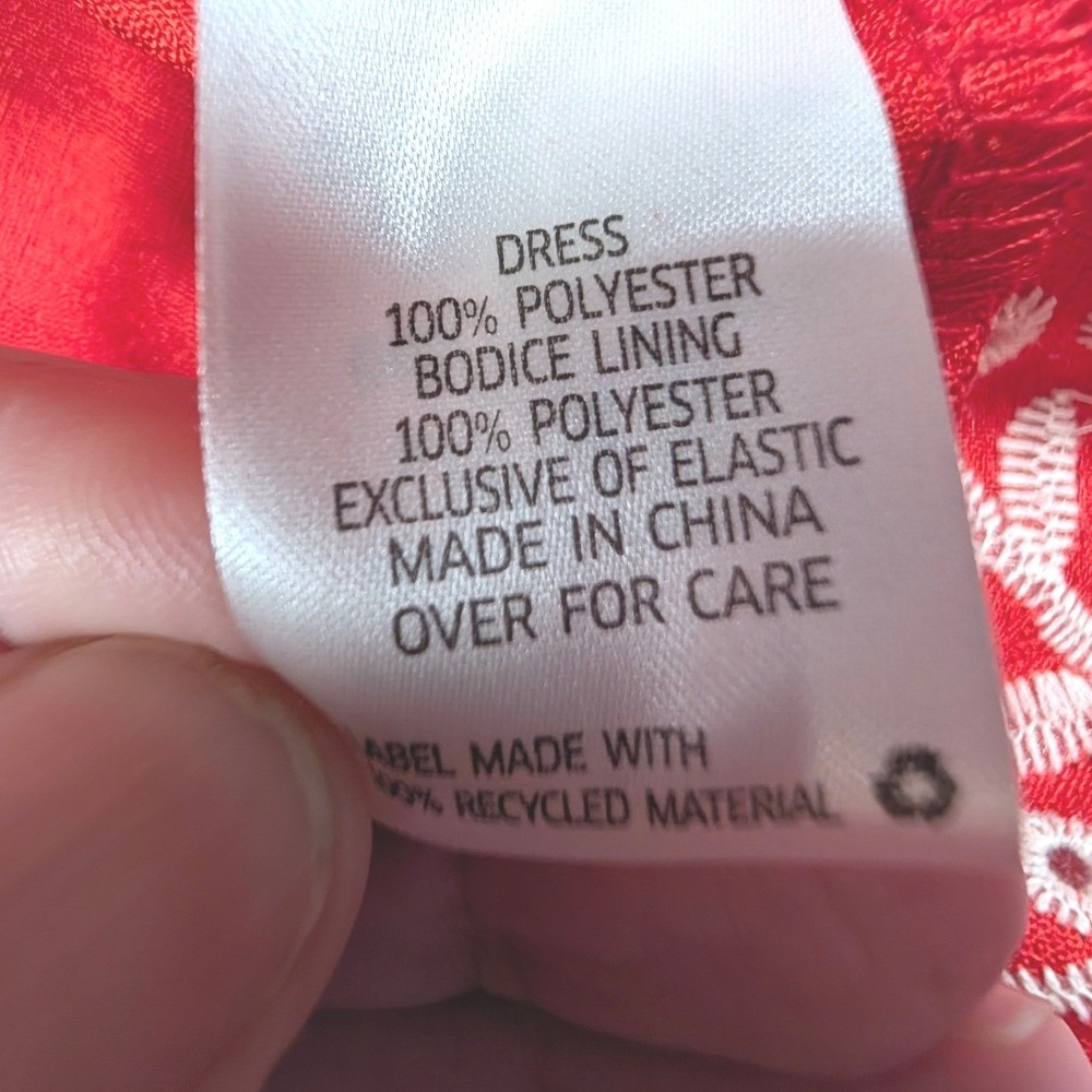 Copper Key Pink Linen & GB Girls Red Embroidered Tiered Dress Bundle of 2 Small - Picture 8 of 15